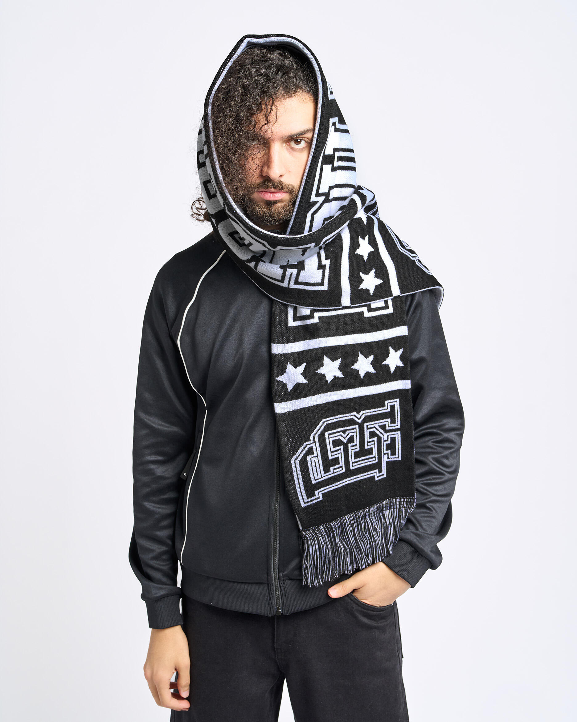 Boiler Room FOOTBALL SCARF | AW25AC02BLK | AFEW STORE